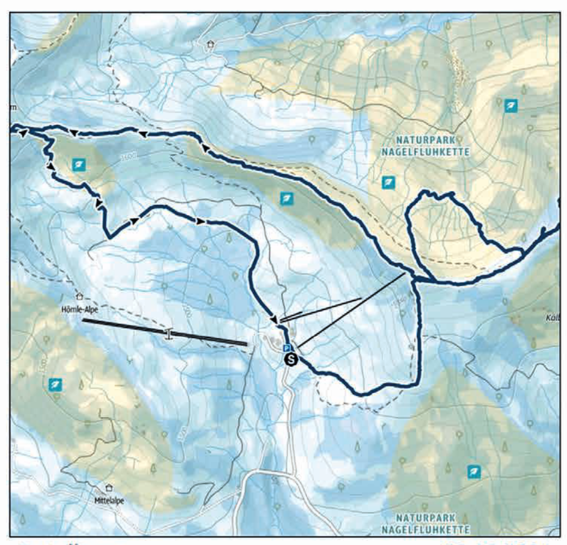 Es werden touren auf Outdooractive gezeigt, die durch schutzgebiete gehen